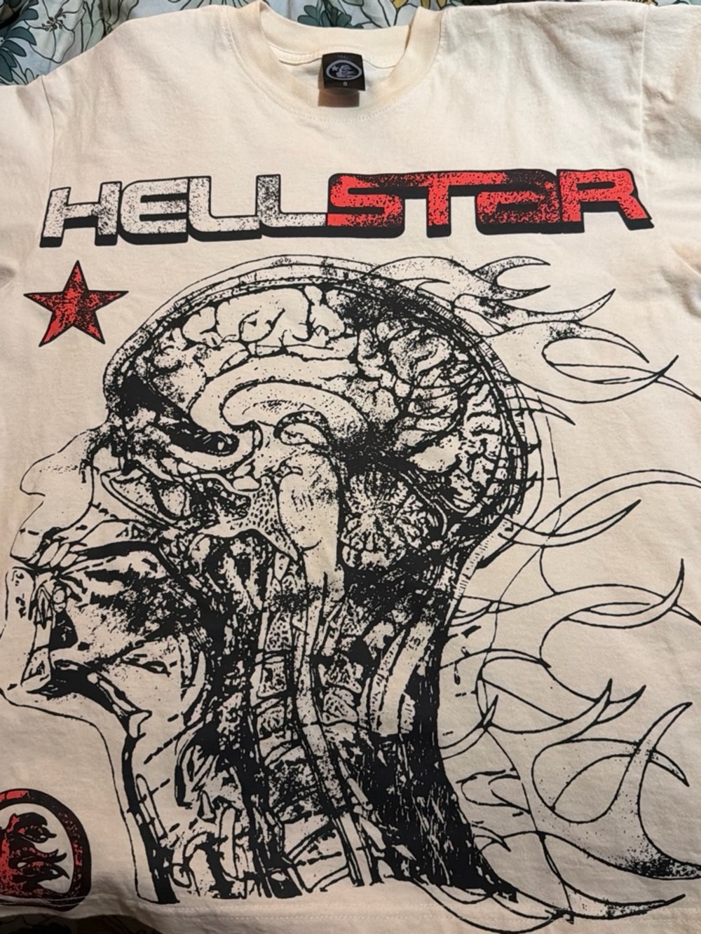 HELLSTAR Skull Anatomy Art Print in Cream, Black & Red